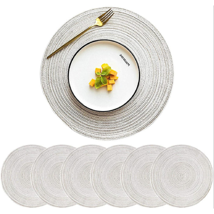 Battle Cow Woven Placemats Round Cloth Placemats For Dining Table Heat